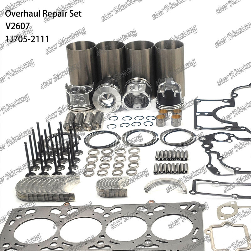 V2607 Overhaul Rebuild Kit Cylinder Liner Piston Met Pin Kit Valve Seat Valve Guide Gasket Kit Voor Kubota