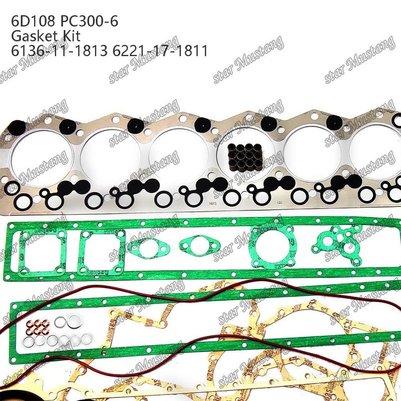 Volledige pakket 6D108 PC300-6 6136-11-1813 6221-17-1811 Pakket voor reparatieonderdelen van Komatsu dieselmotoren