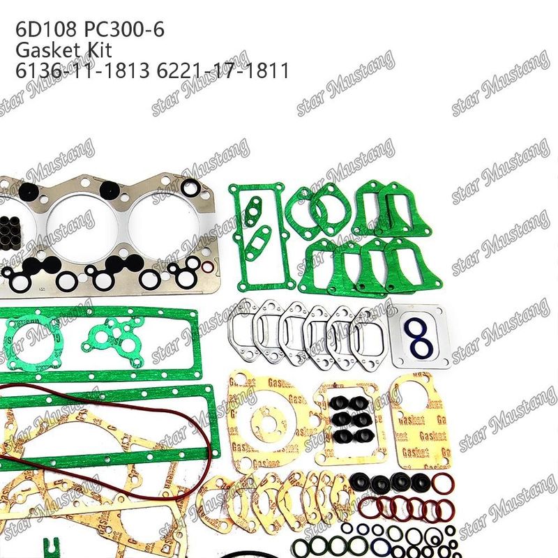 Volledige pakket 6D108 PC300-6 6136-11-1813 6221-17-1811 Pakket voor reparatieonderdelen van Komatsu dieselmotoren