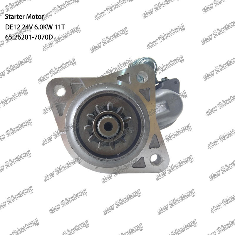 DE12 Motor Starter Motor 24V 6.0KW 11T 65.26201-7070D Voor DOOSAN DAEWOO motor reserveonderdelen