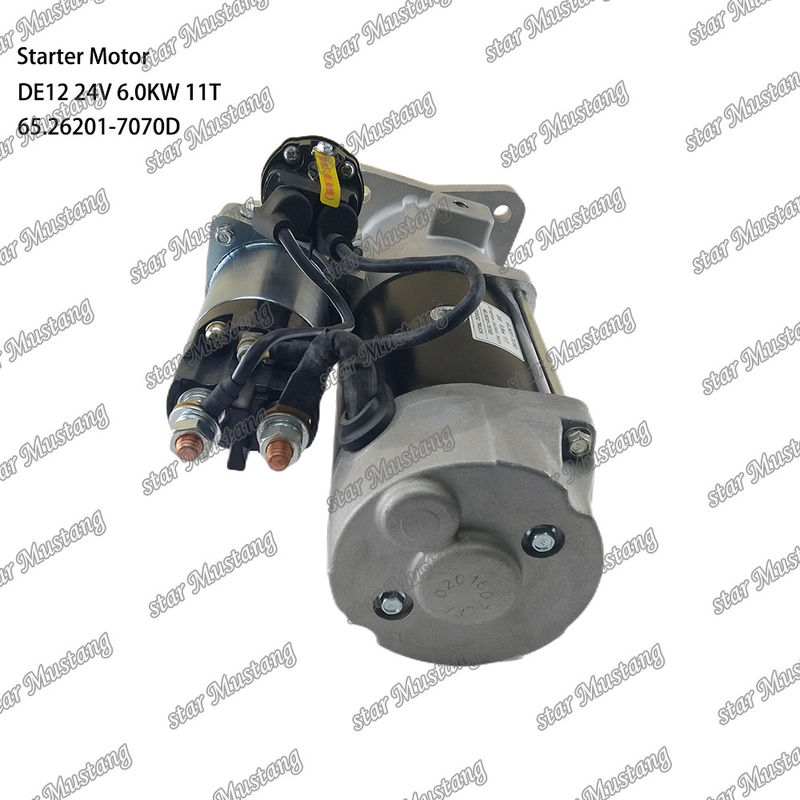 DE12 Motor Starter Motor 24V 6.0KW 11T 65.26201-7070D Voor DOOSAN DAEWOO motor reserveonderdelen