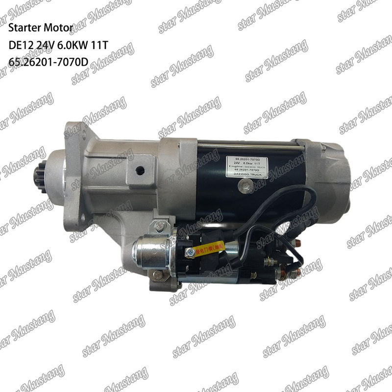 DE12 Motor Starter Motor 24V 6.0KW 11T 65.26201-7070D Voor DOOSAN DAEWOO motor reserveonderdelen