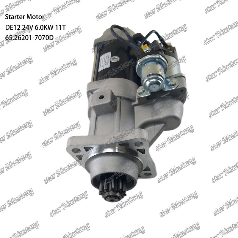 DE12 Motor Starter Motor 24V 6.0KW 11T 65.26201-7070D Voor DOOSAN DAEWOO motor reserveonderdelen