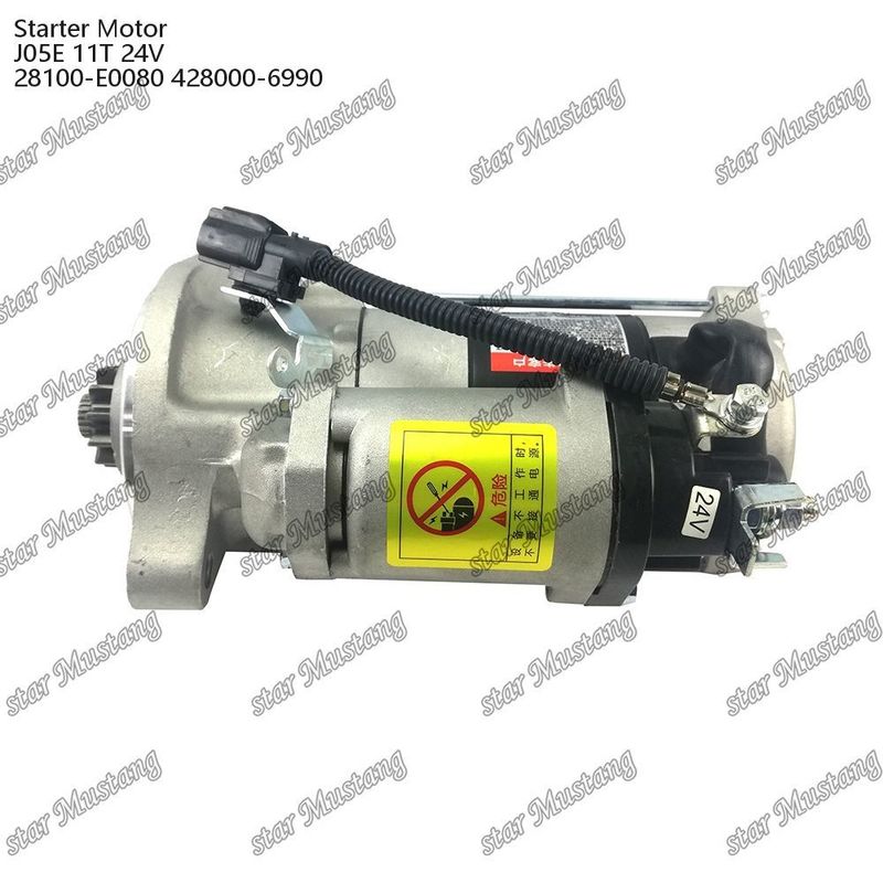 J05E Motorstartermotor 11T 24V 28100-E0080 428000-6990 voor HINO-motoronderdelen